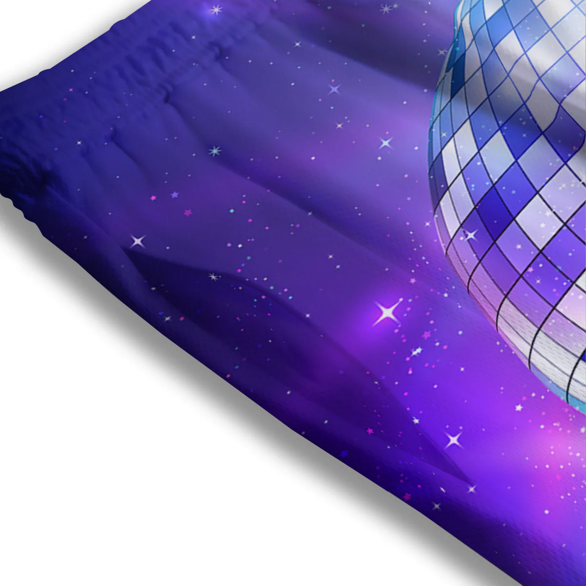 Disco Ball Ultraviolet Print Mesh Shorts - Image 3