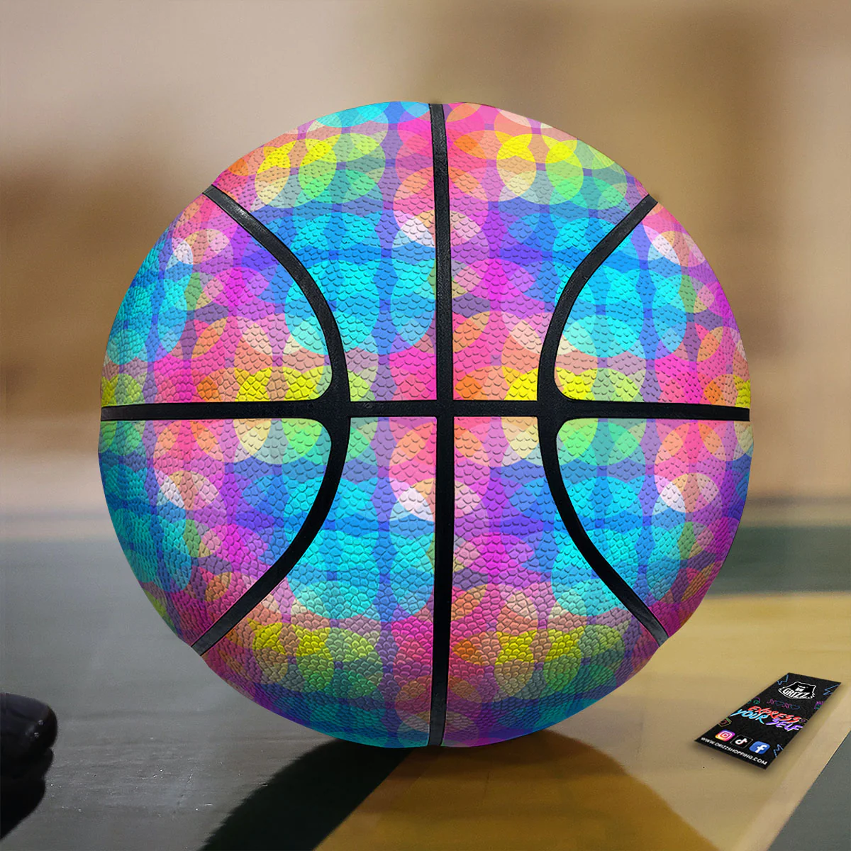 Disco Lights Colorful Print Pattern Basketball