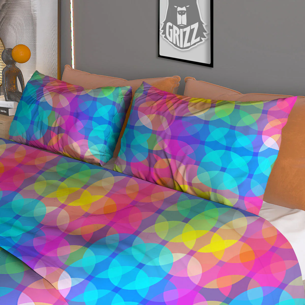 Disco Lights Colorful Print Pattern Duvet Cover Bedding Set - Image 3