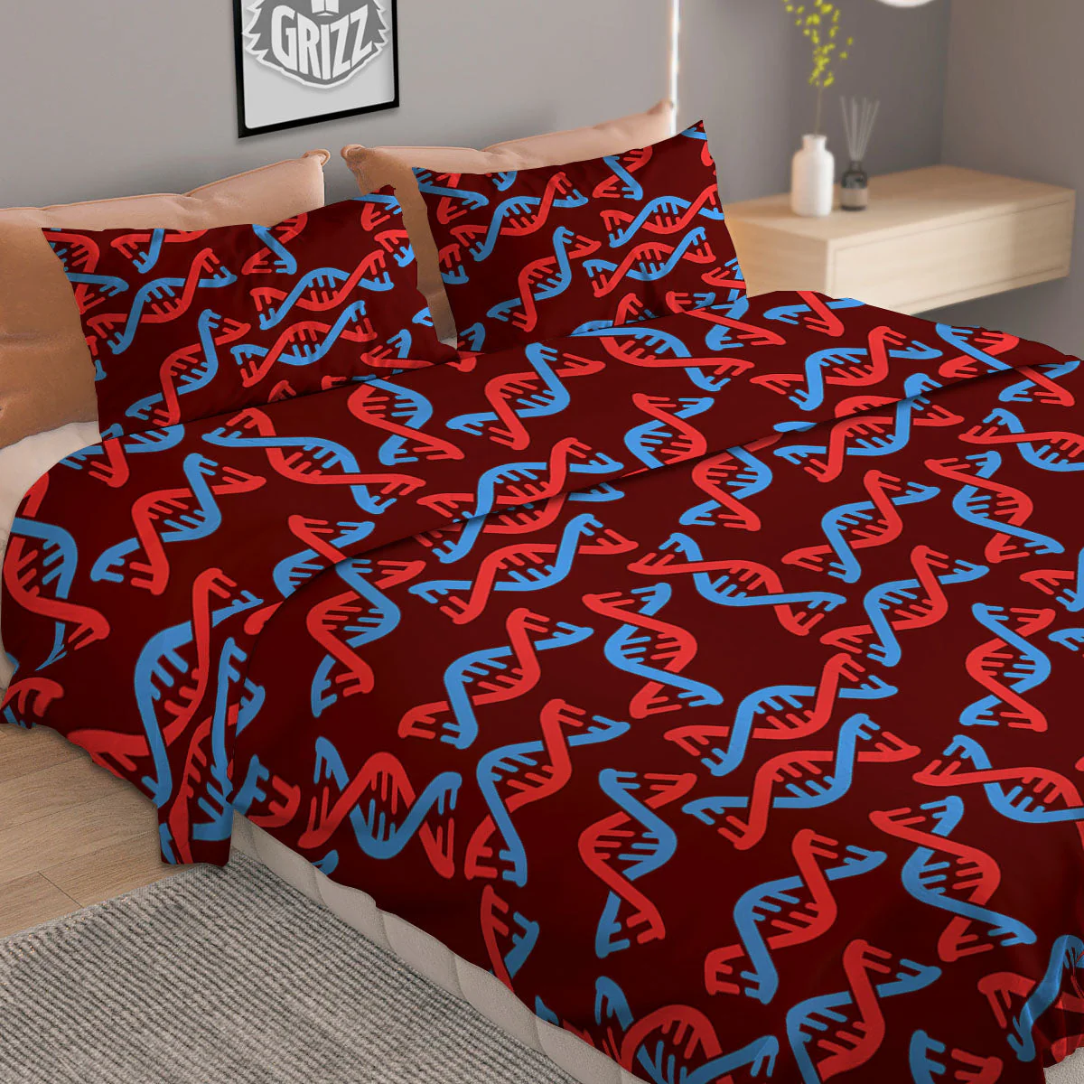 DNA Helix Print Pattern Duvet Cover Bedding Set - Image 2