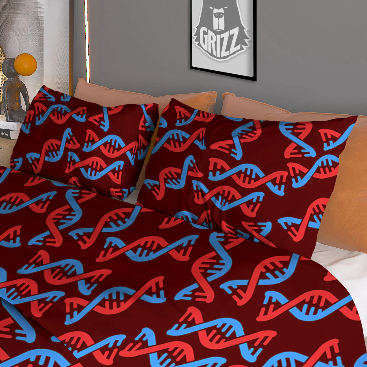 DNA Helix Print Pattern Duvet Cover Bedding Set - Image 3
