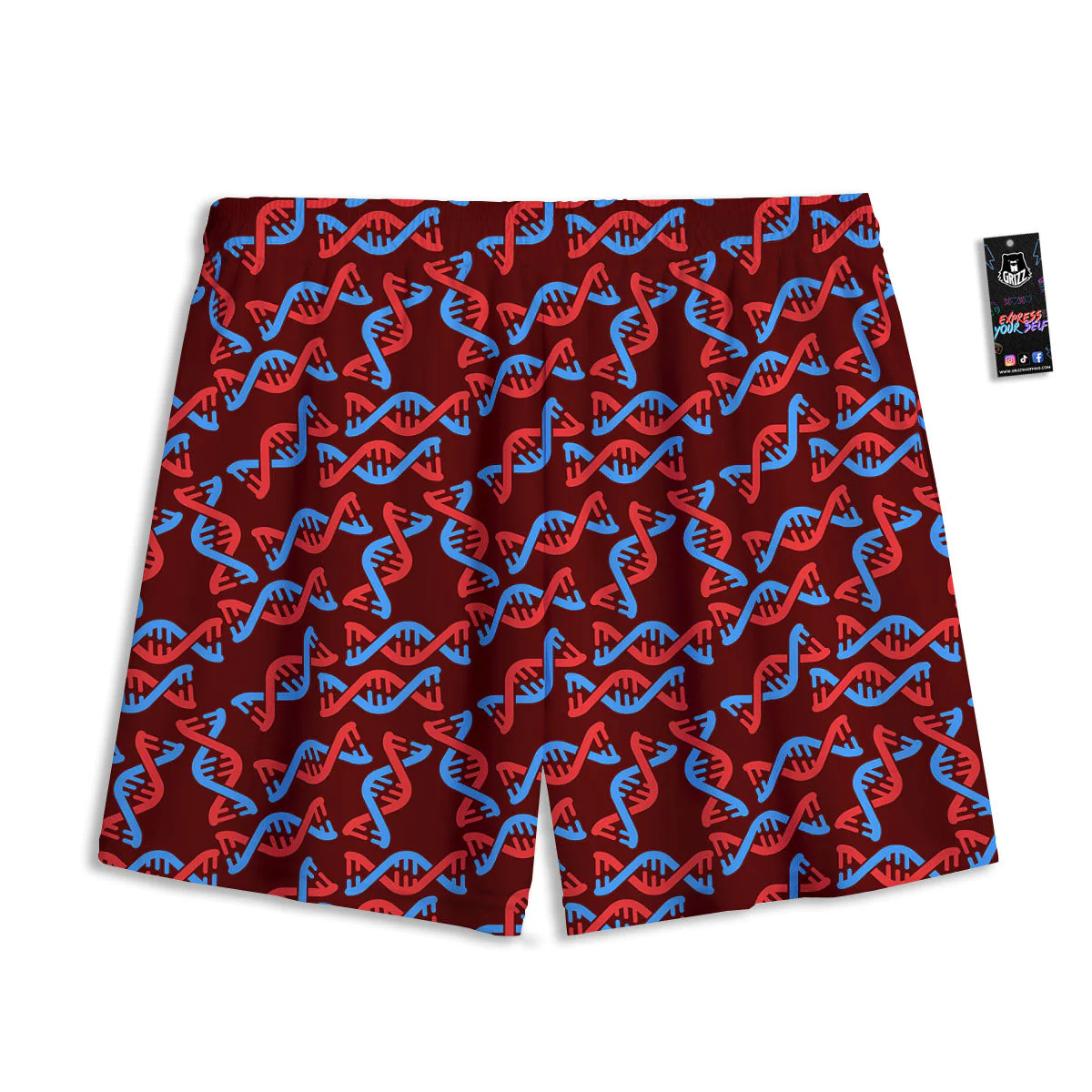 DNA Helix Print Pattern Mesh Shorts - Image 2