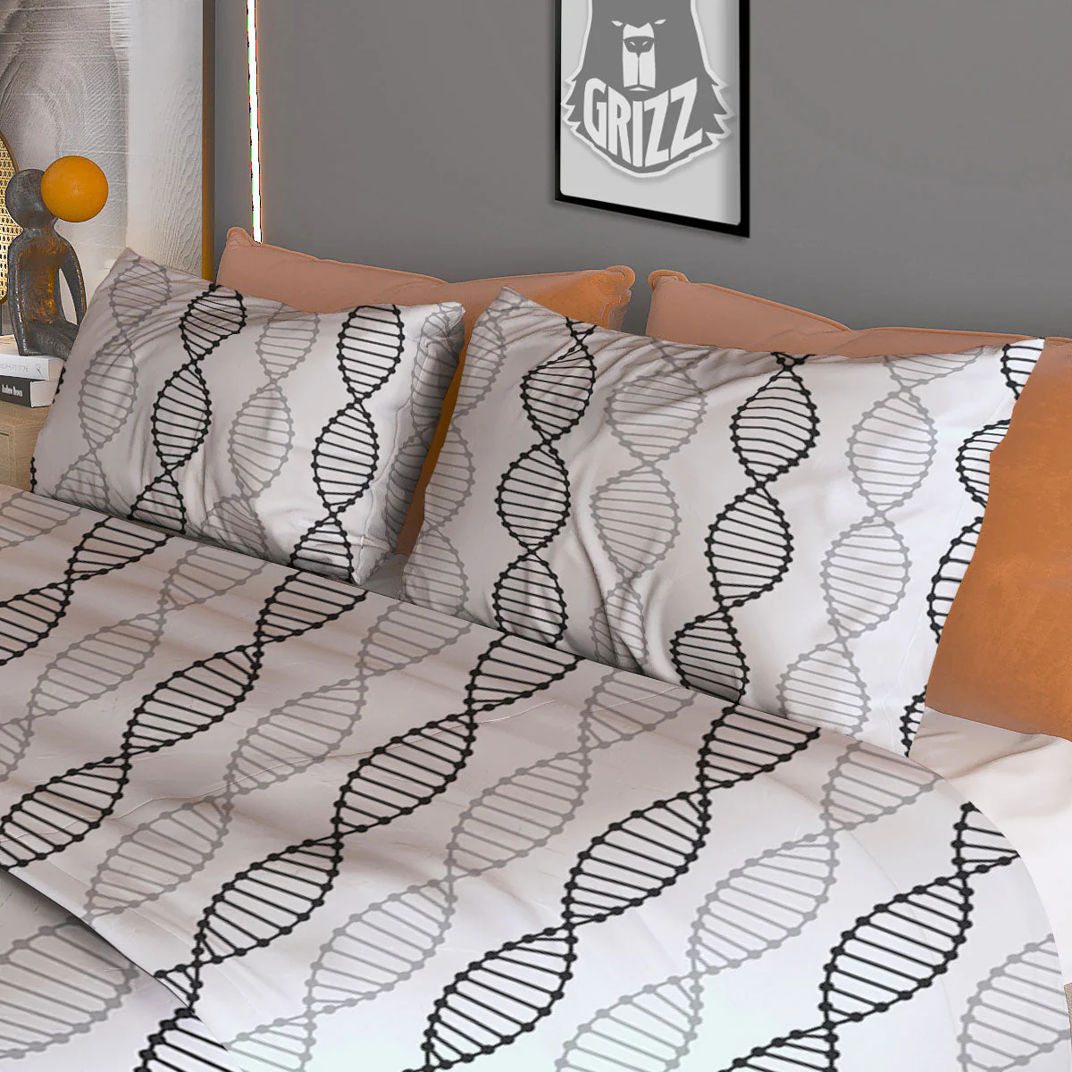 DNA Strands Print Pattern Duvet Cover Bedding Set - Image 3