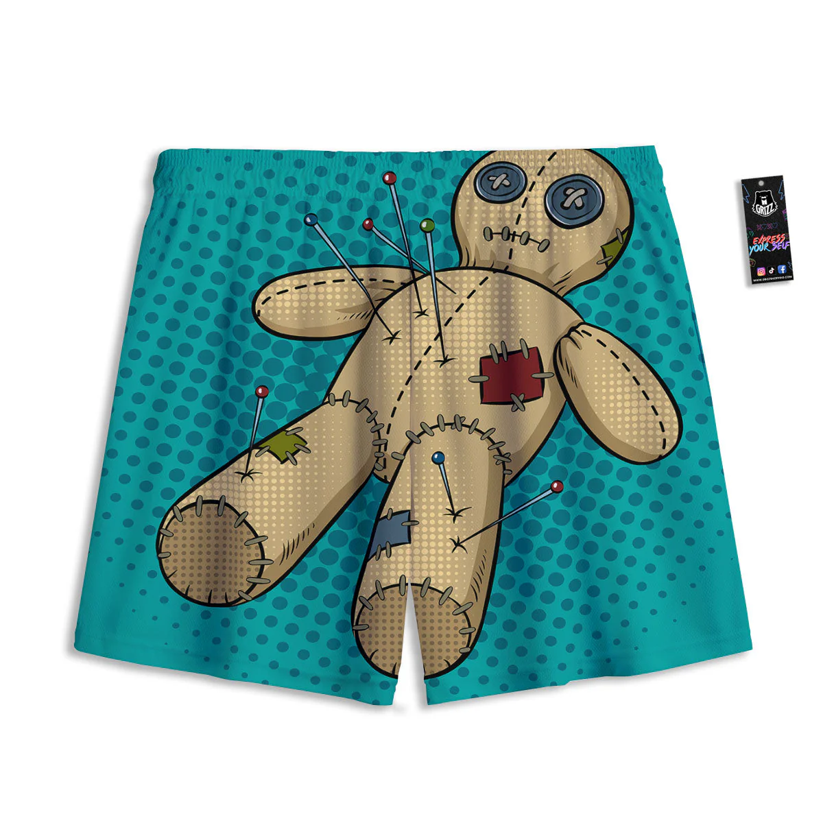 Doll Voodoo Print Mesh Shorts - Image 2