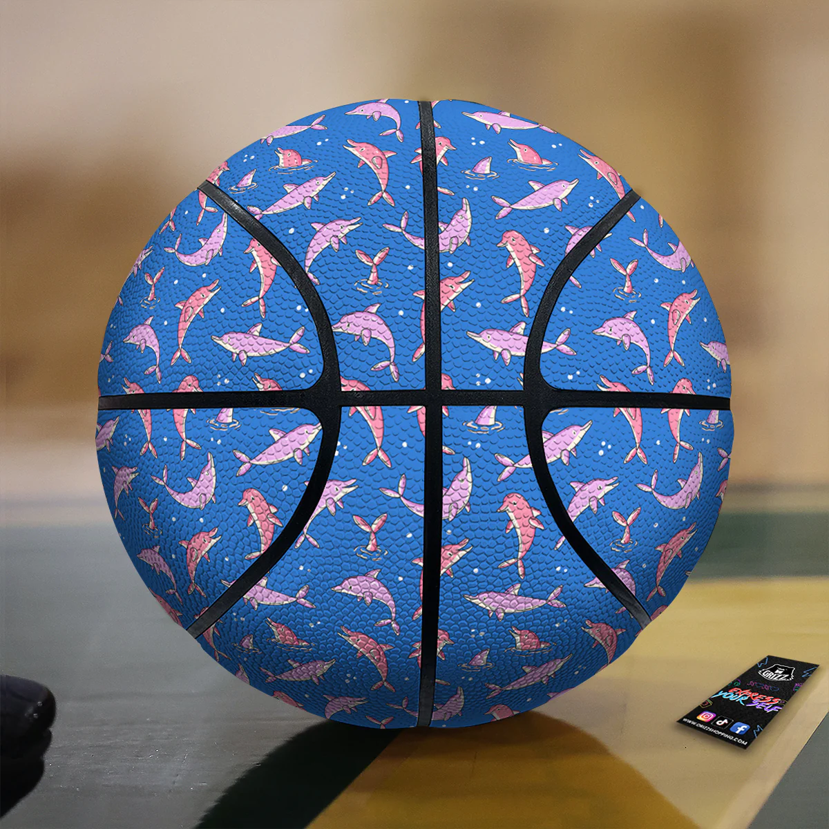 Dolphin Colorful Print Pattern Basketball
