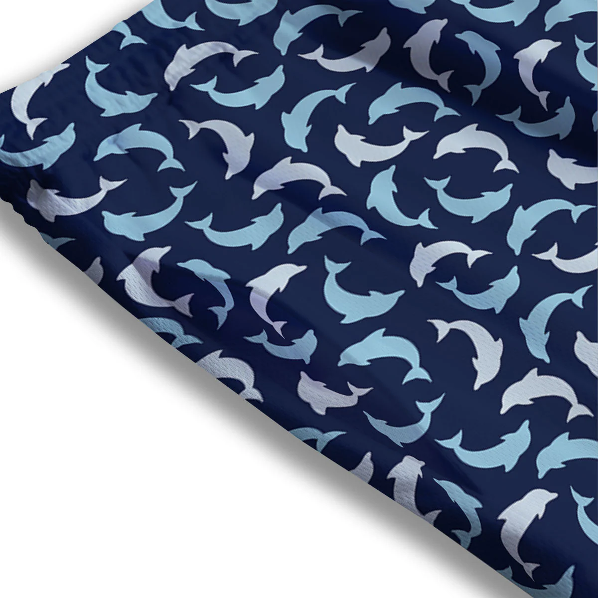 Dolphin Dark Blue Print Pattern Mesh Shorts - Image 3