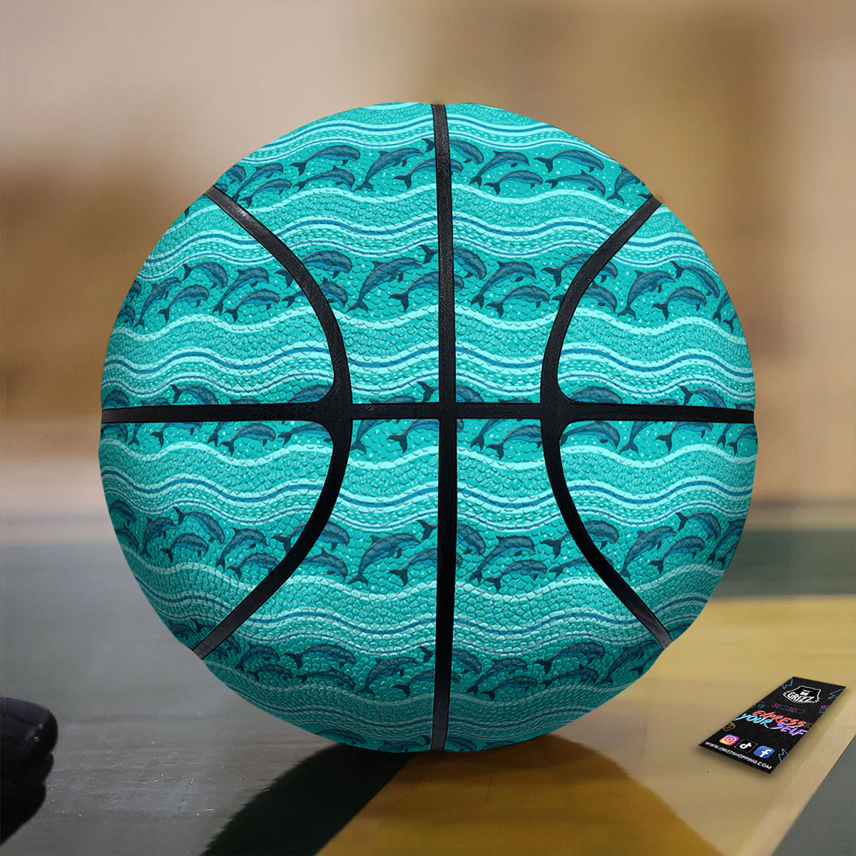 Dolphins In Ocean Print Pattern Basketball