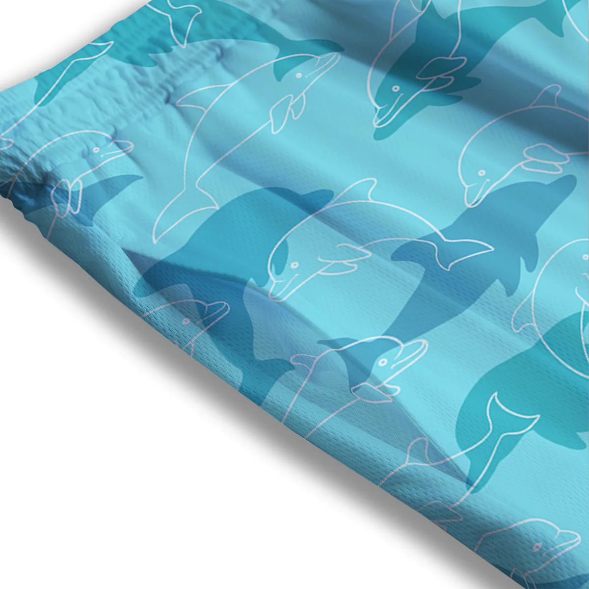 Dolphins Vintage Print Pattern Mesh Shorts - Image 3