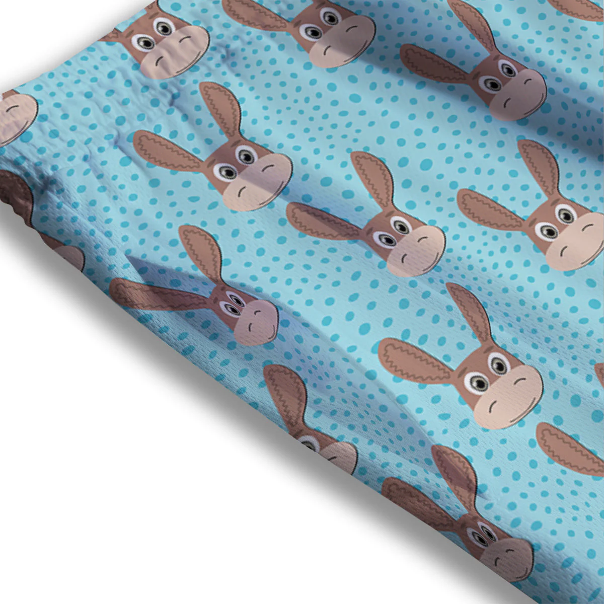 Donkey Cute Cartoon Print Pattern Mesh Shorts - Image 3