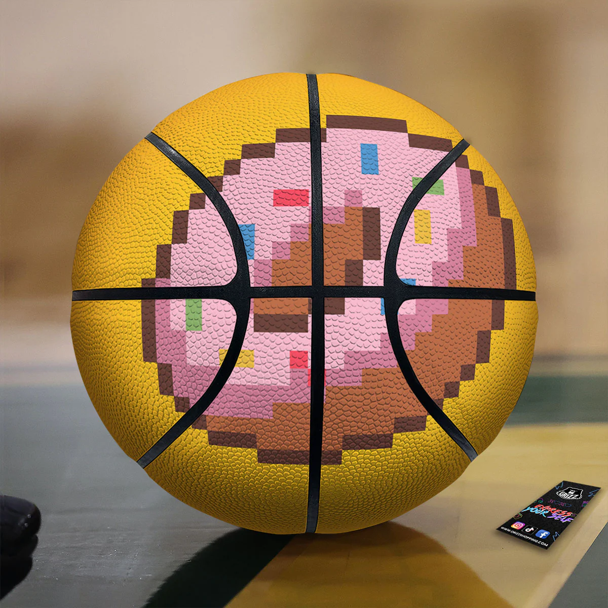 Donut 8-Bit Pixel Print Basketball