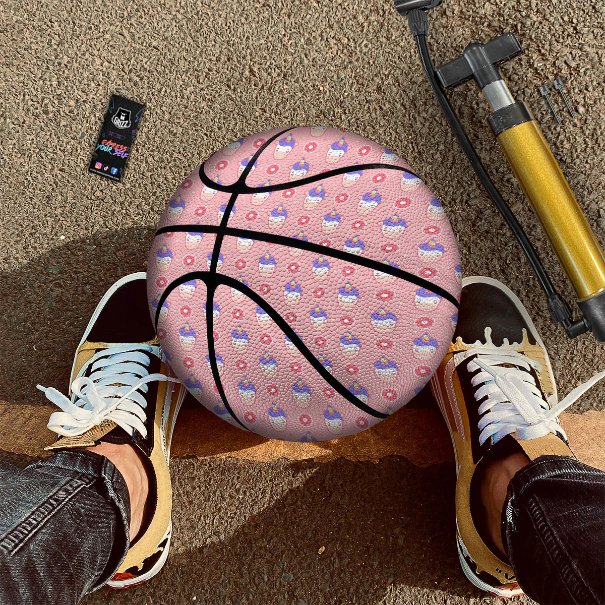 Donut Girly Unicorn Print Pattern Basketball - Image 2