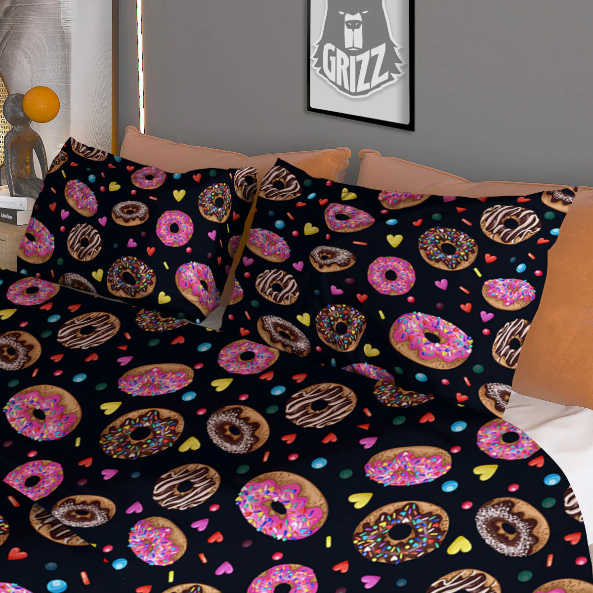 Donut Glaze Print Pattern Duvet Cover Bedding Set - Image 3