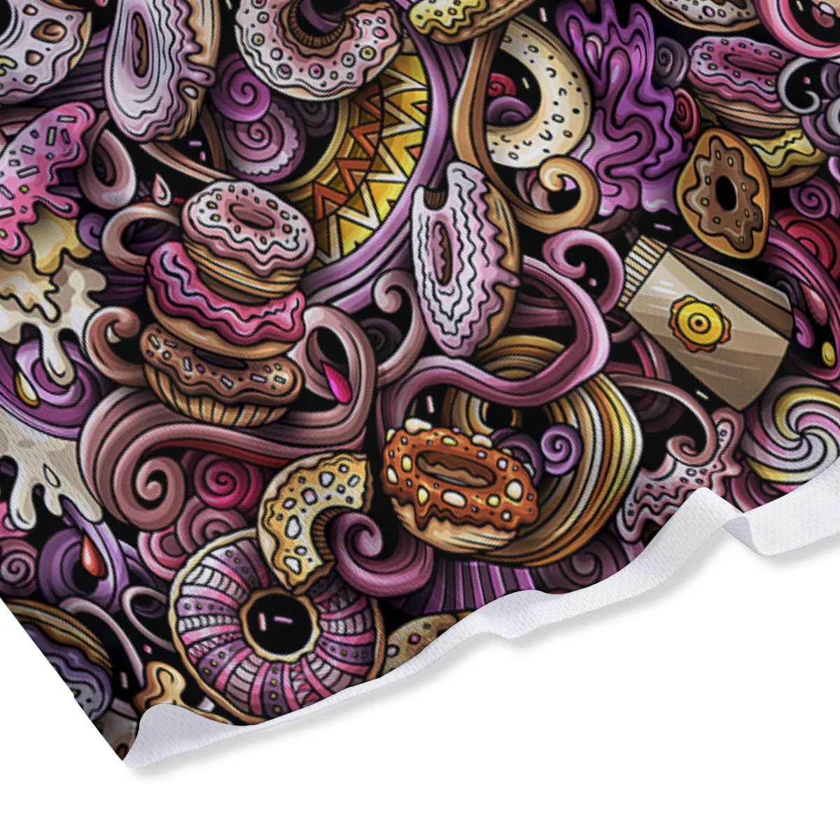 Donut Graffiti Print Pattern Mesh Shorts - Image 4