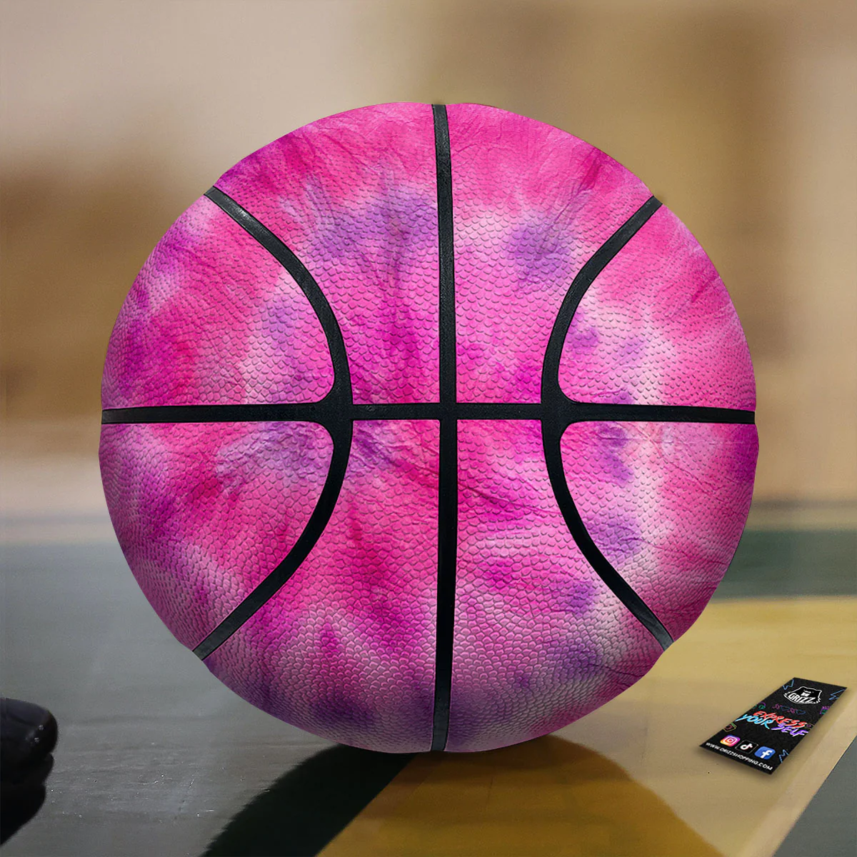 Double Pink Tie Dye Print Basketball