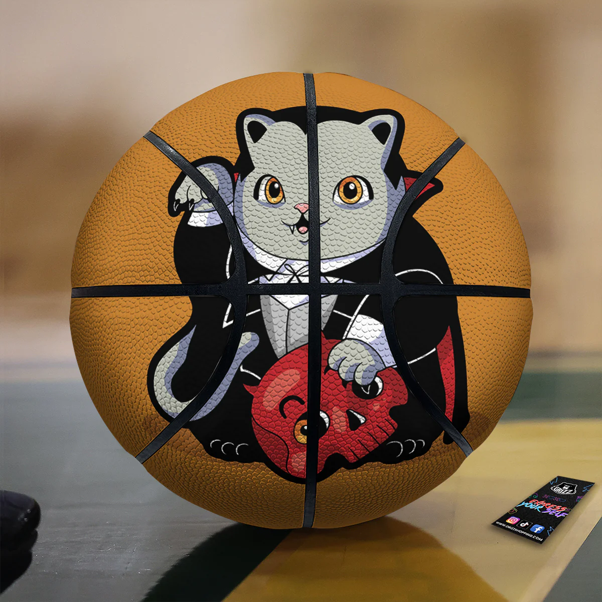 Dracula Cute Cat Print Basketball