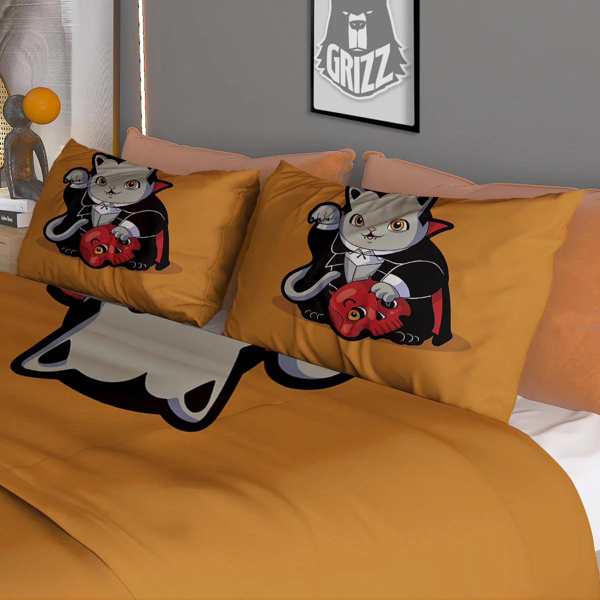 Dracula Cute Cat Print Duvet Cover Bedding Set - Image 3