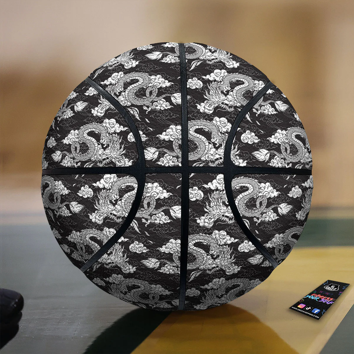 Dragon Eastern Print Pattern Basketball