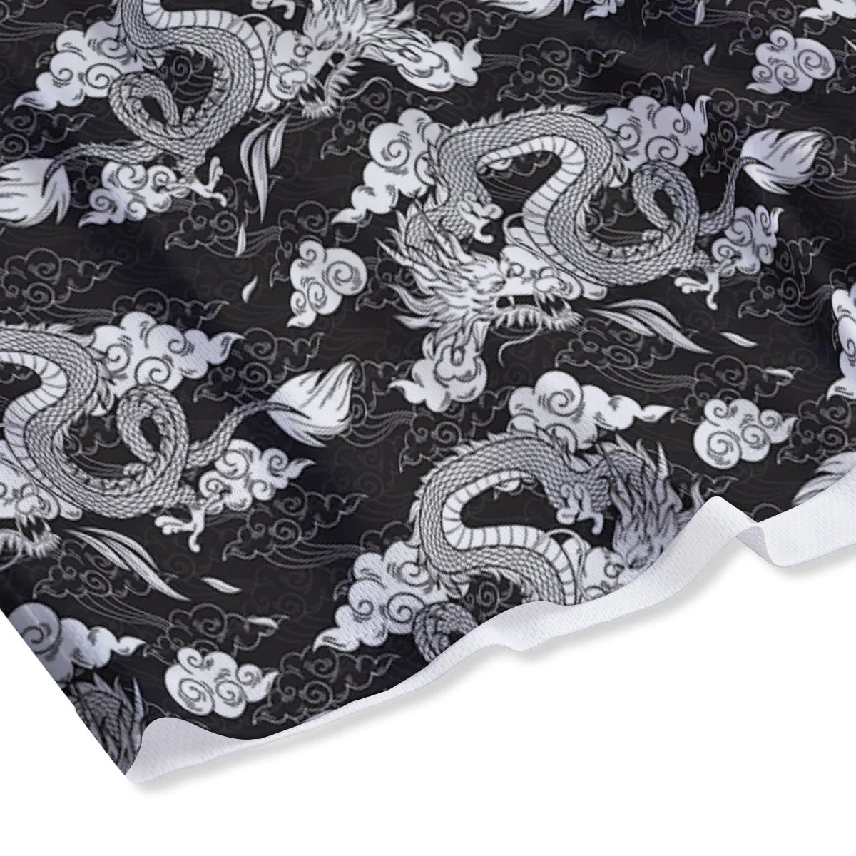 Dragon Eastern Print Pattern Mesh Shorts - Image 4