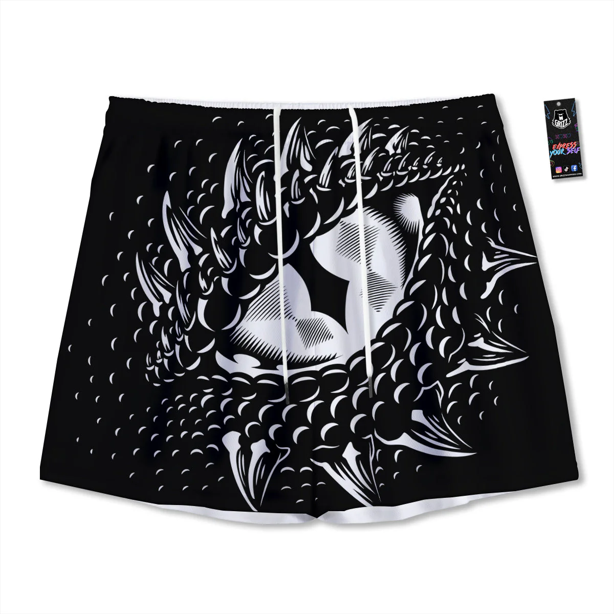Dragon Eye Print Mesh Shorts