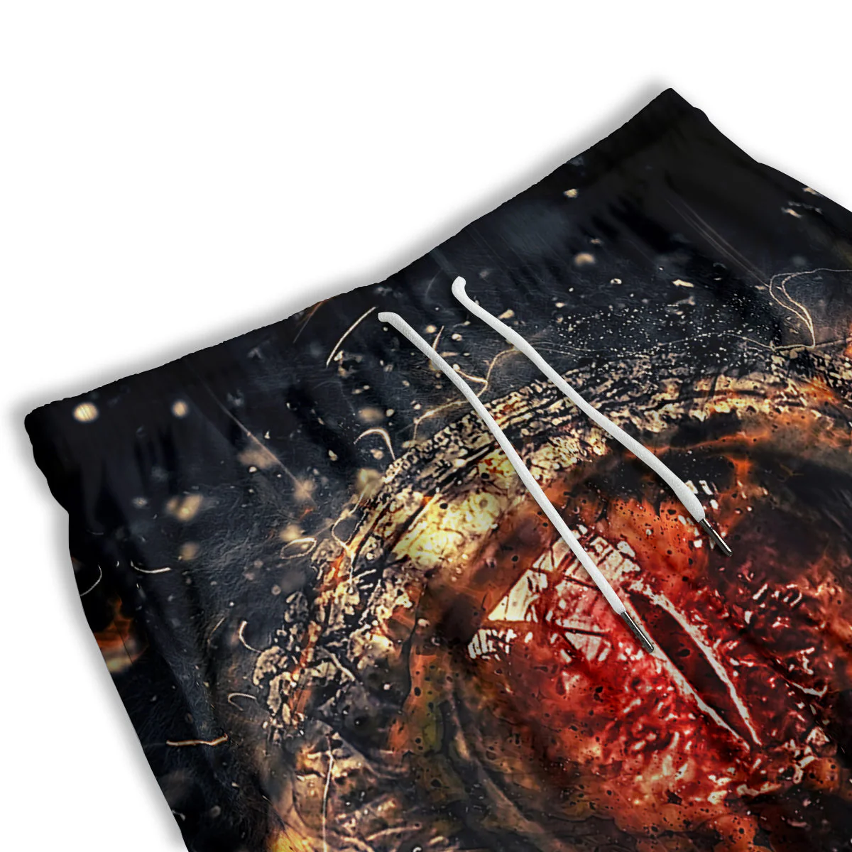 Dragon Red Eye Fire Print Men's Athletic Shorts - Image 3