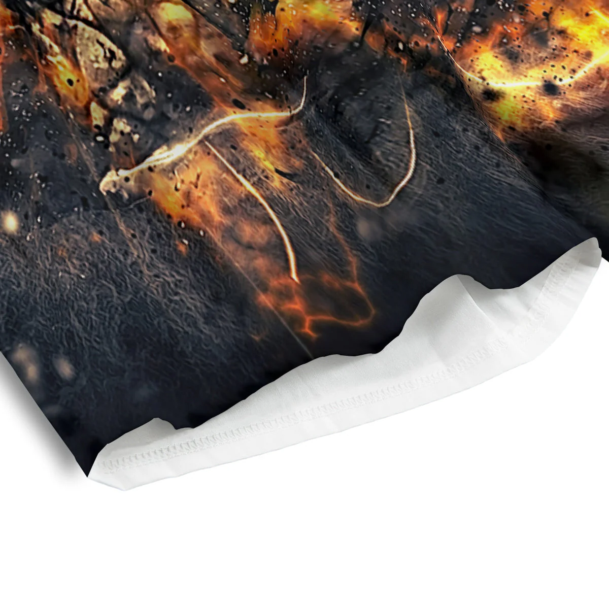 Dragon Red Eye Fire Print Men's Athletic Shorts - Image 4