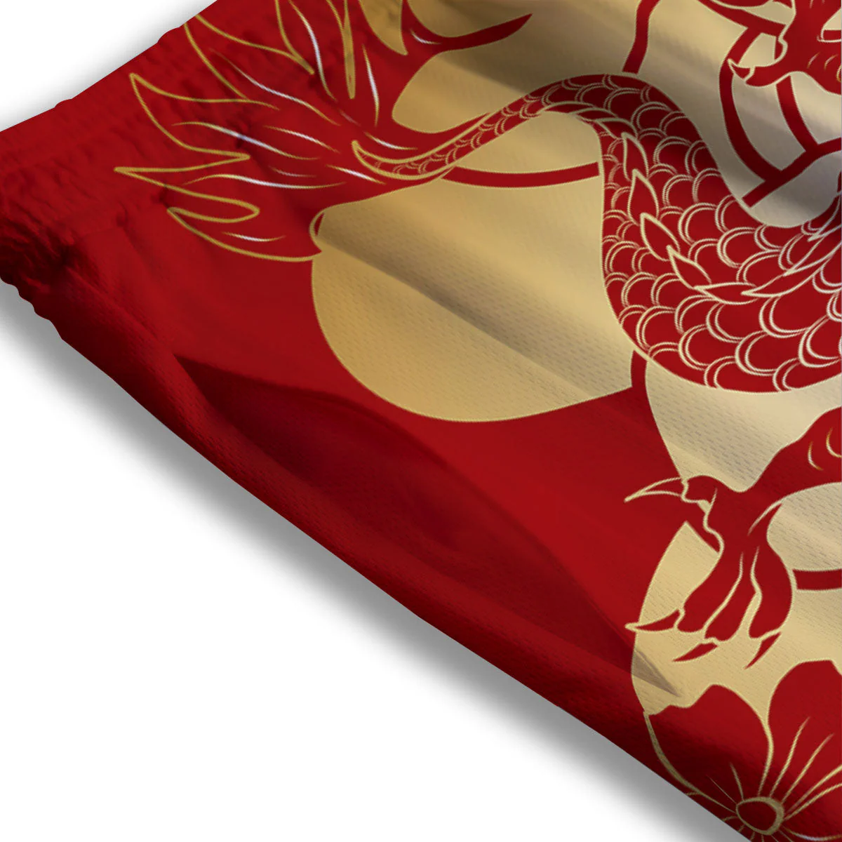 Dragon Tattoo Red Japanese Print Mesh Shorts - Image 3