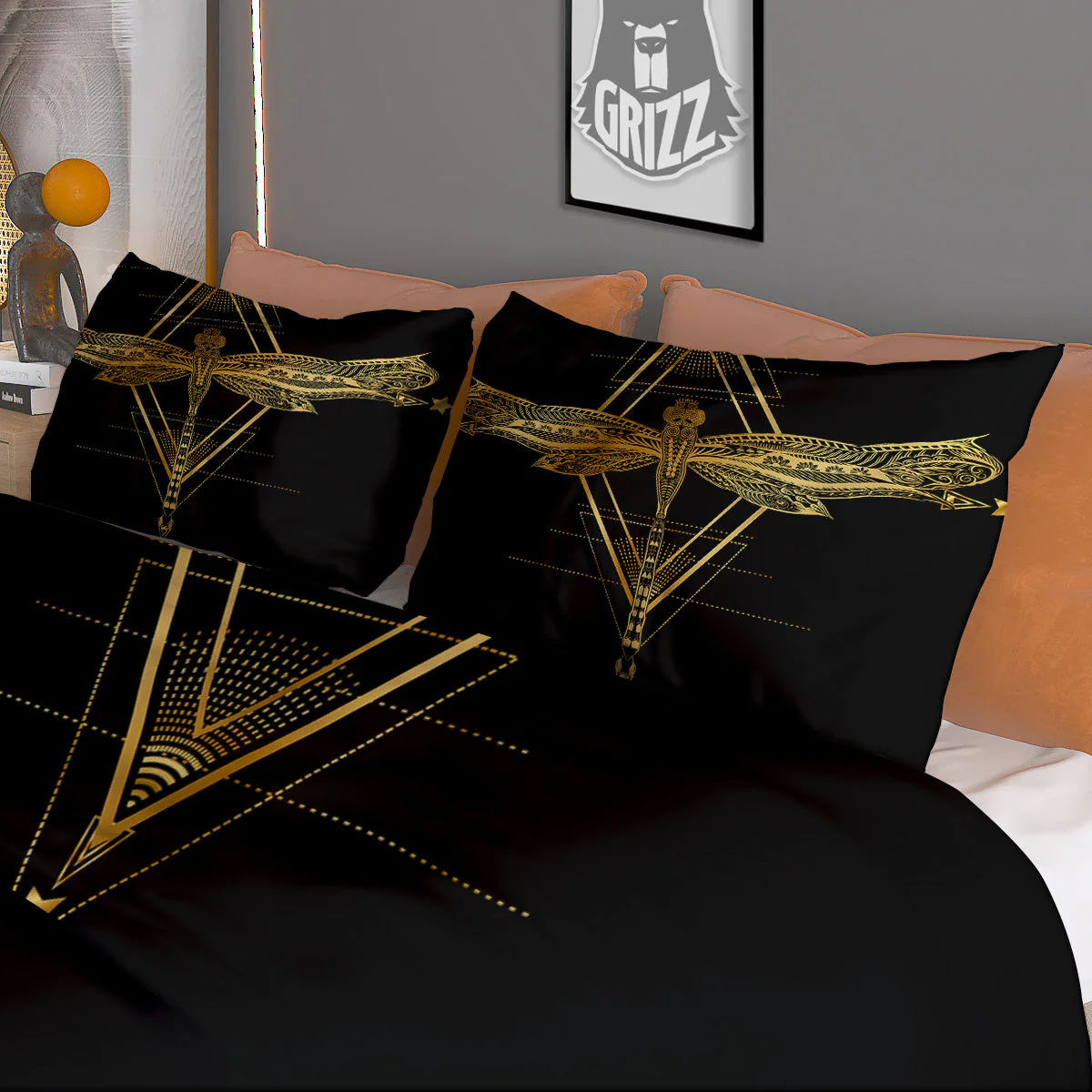 Dragonfly Boho Spiritual Print Duvet Cover Bedding Set - Image 3