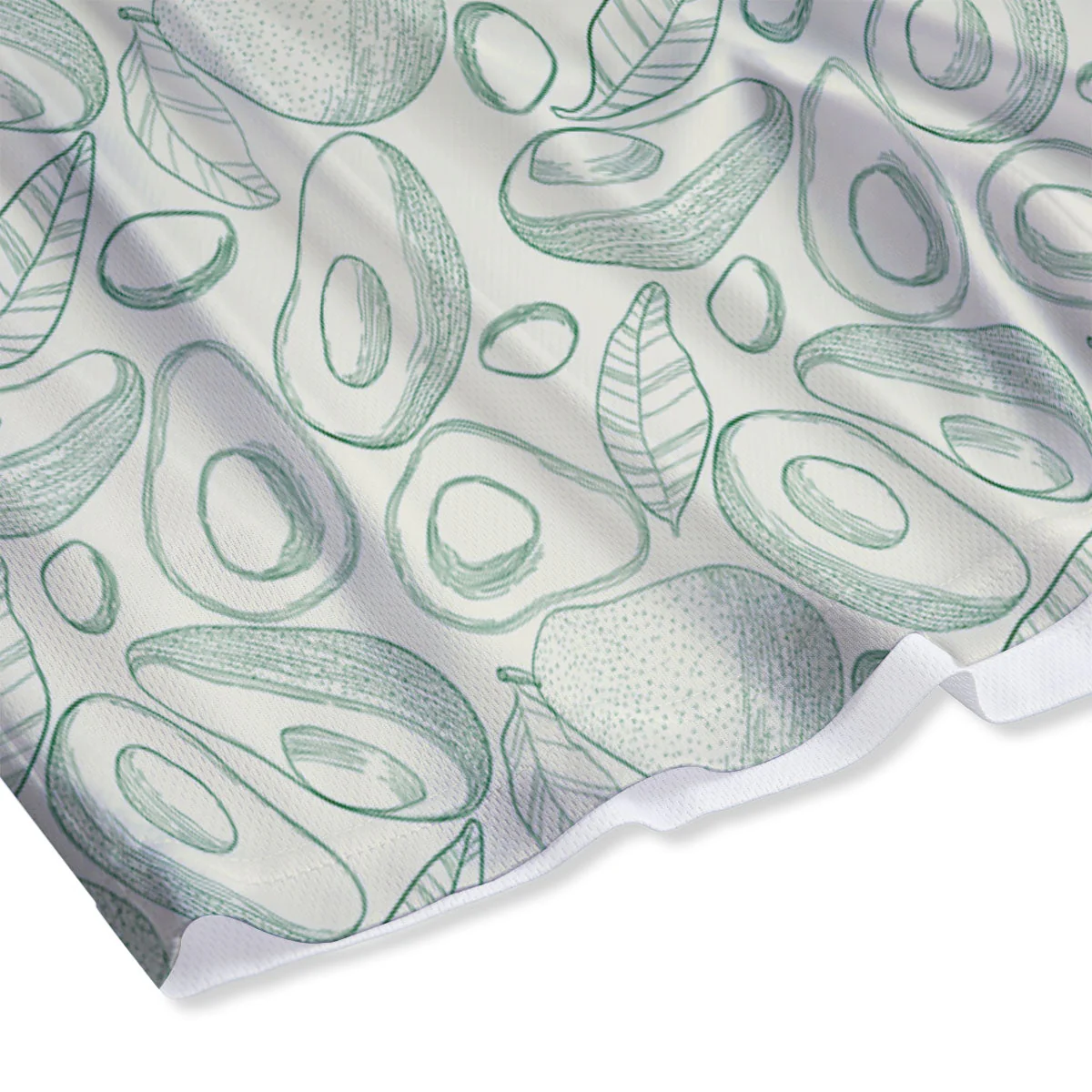 Drawing Avocado Cut In Half Print Mesh Shorts - Image 4