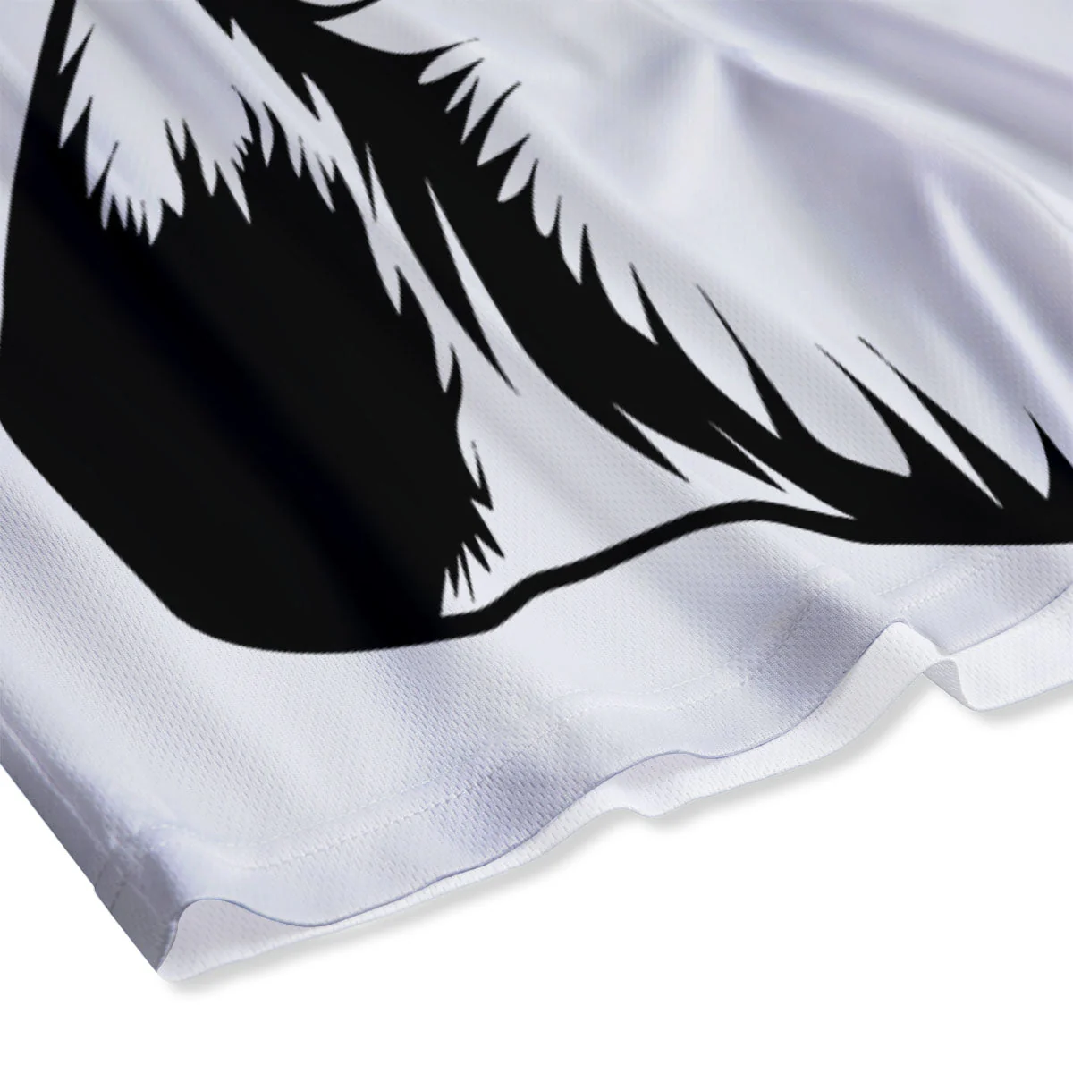 Drawing Beagle White And Black Print Mesh Shorts - Image 4