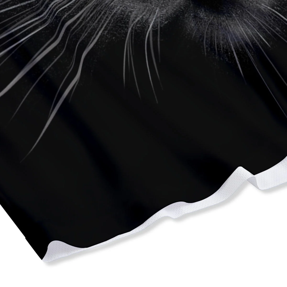 Drawing Portrait Black Cat Print Mesh Shorts - Image 4