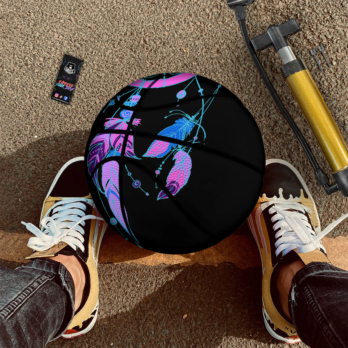 Dream Catcher Blue And Purple Black Print Basketball - Image 2