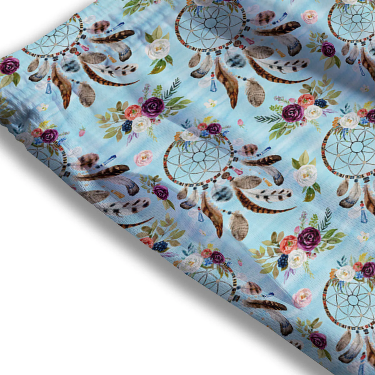 Dream Catcher Blue Native Print Pattern Mesh Shorts - Image 3
