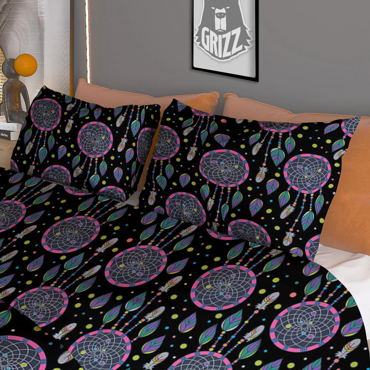 Dream Catcher Boho Print Pattern Duvet Cover Bedding Set - Image 3