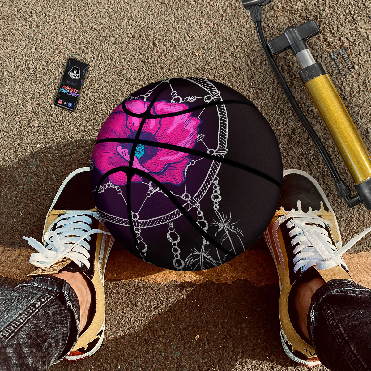 Dream Catcher Flower Bohemian Print Basketball - Image 2