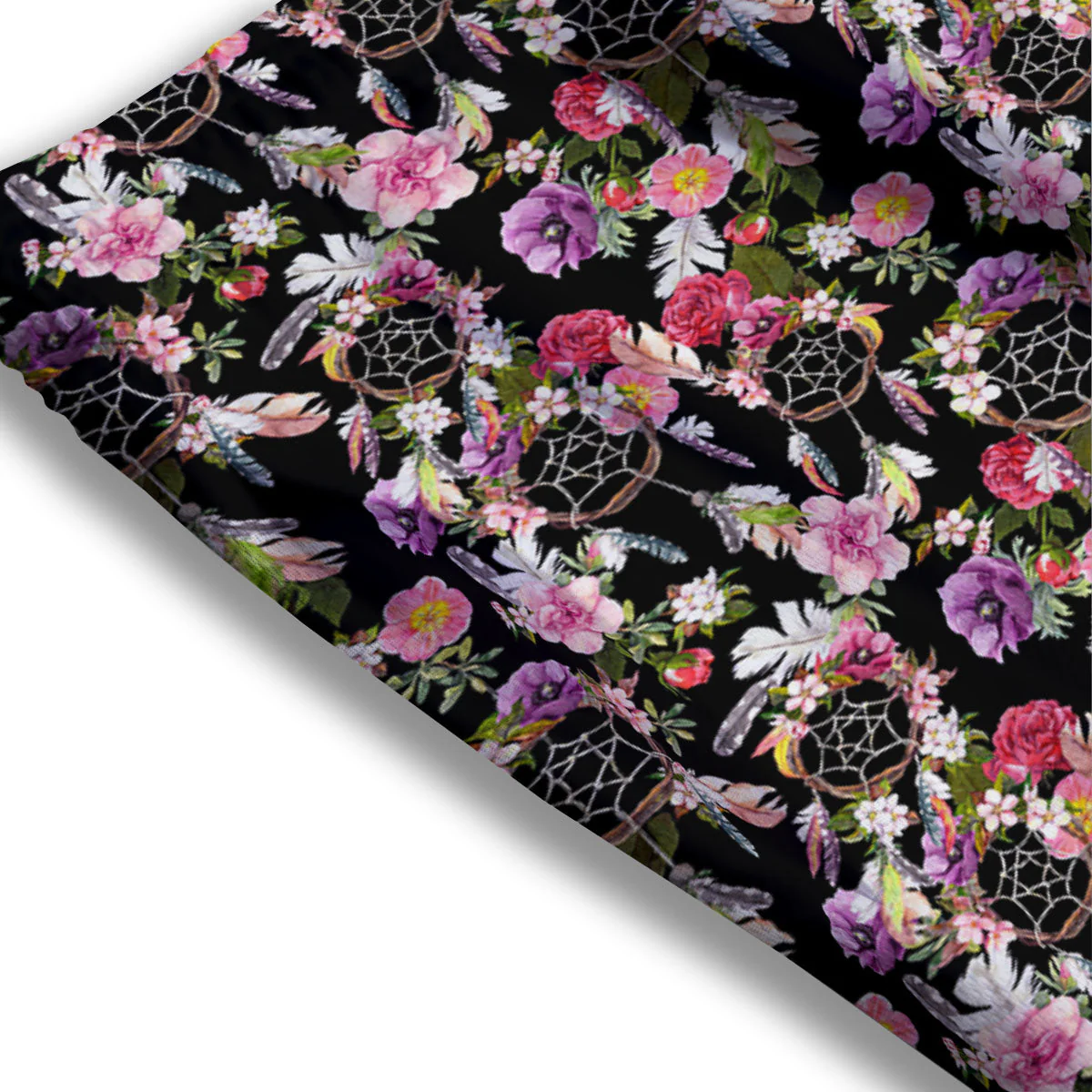 Dream Catcher Flower Print Pattern Mesh Shorts - Image 3