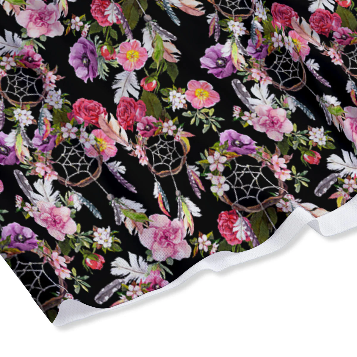 Dream Catcher Flower Print Pattern Mesh Shorts - Image 4