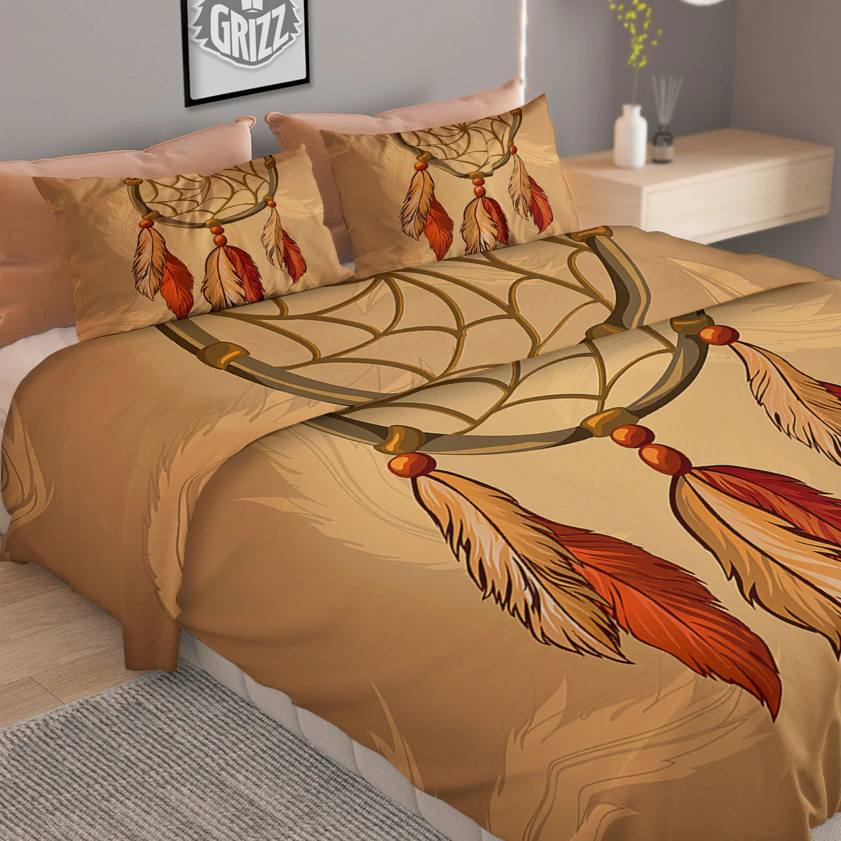 Dream Catcher Native American Print Duvet Cover Bedding Set - Image 2