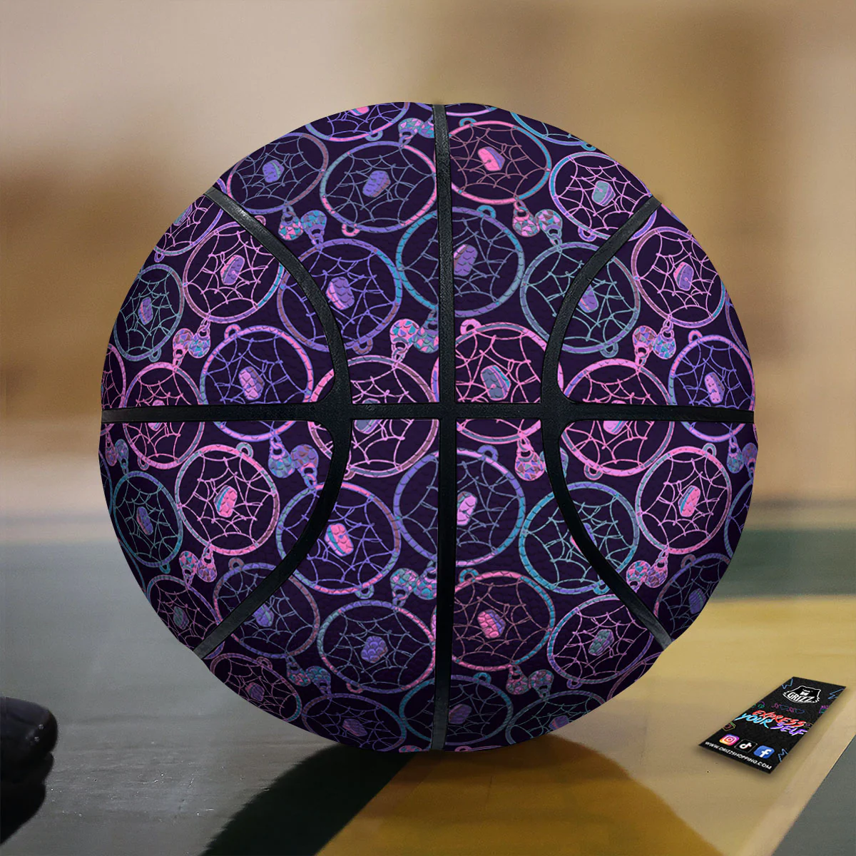 Dream Catcher Purple Boho Print Pattern Basketball