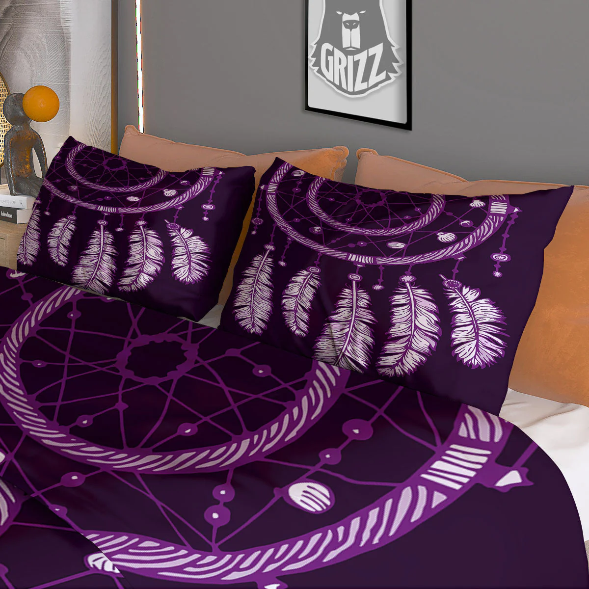 Dream Catcher Purple Indian Print Duvet Cover Bedding Set - Image 3