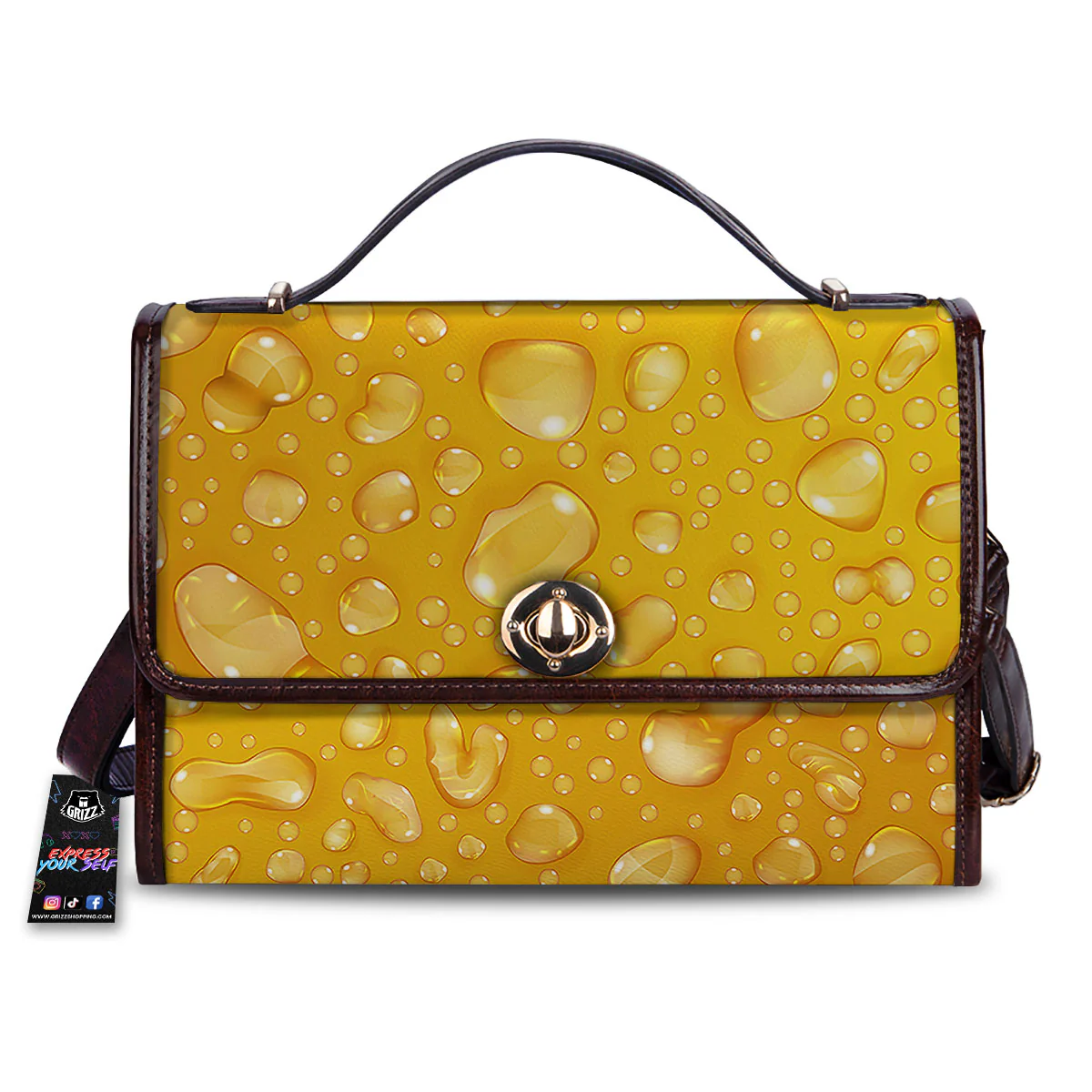 Drops Water On Beer Glass Print Women's Satchel Bag