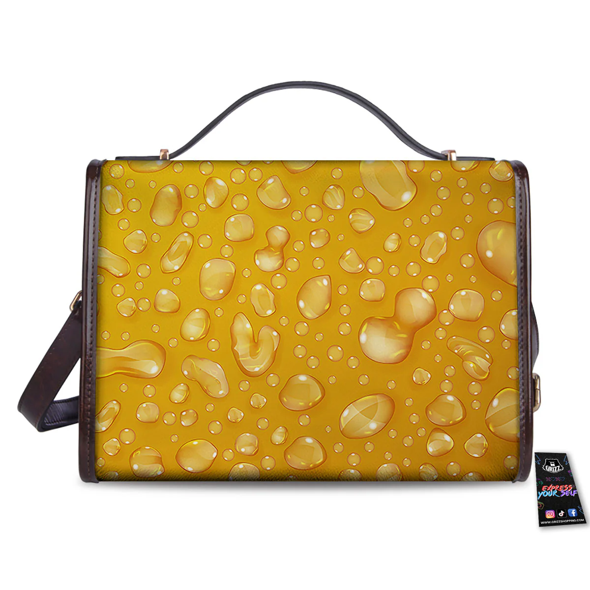 Drops Water On Beer Glass Print Women's Satchel Bag - Image 2