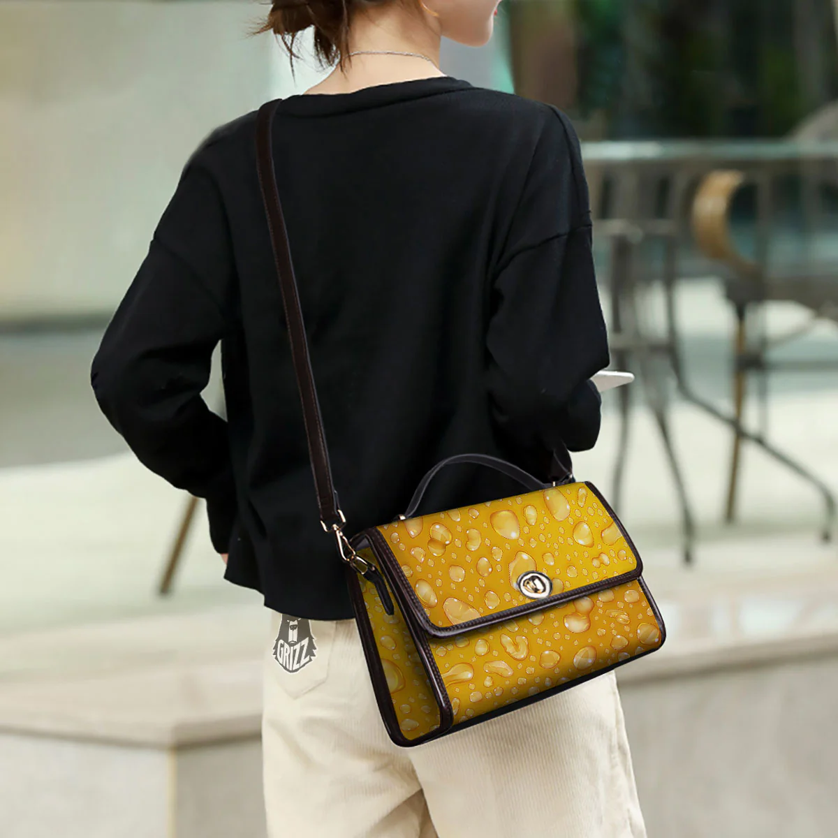 Drops Water On Beer Glass Print Women's Satchel Bag - Image 3