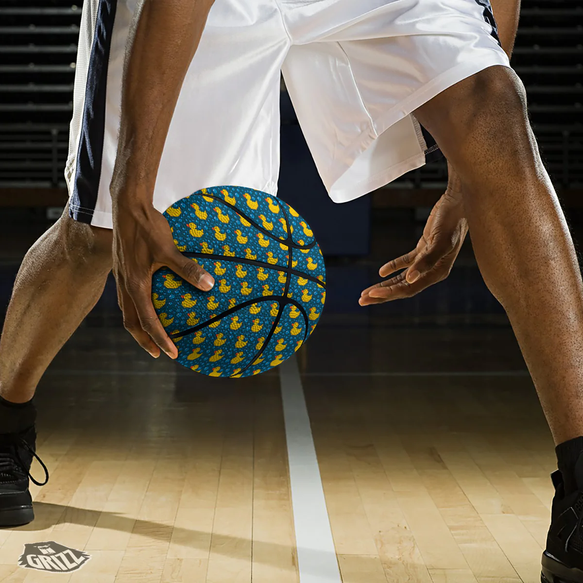 Duck 8-Bit Rubber Print Pattern Basketball - Image 3