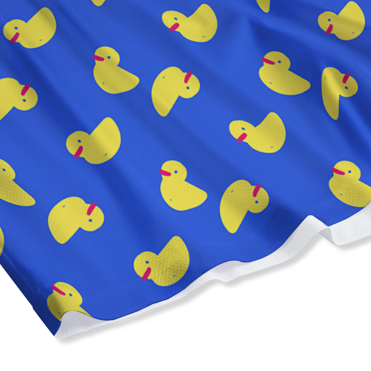 Duck Blue Yellow Print Pattern Mesh Shorts - Image 4