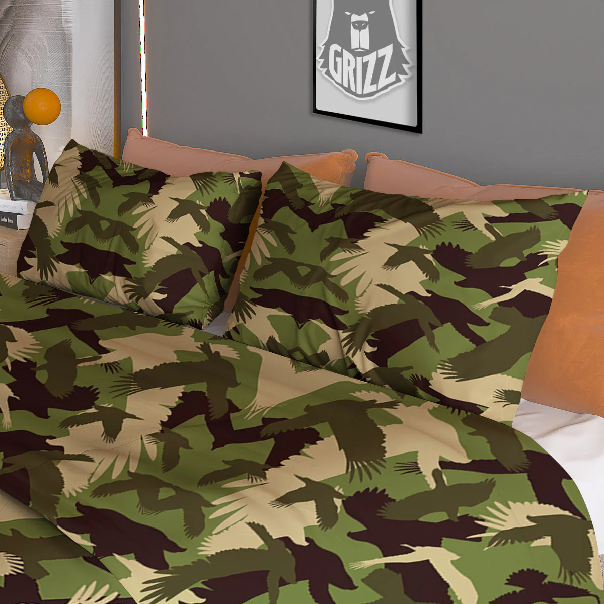 Eagle Camouflage Green Print Pattern Duvet Cover Bedding Set - Image 3