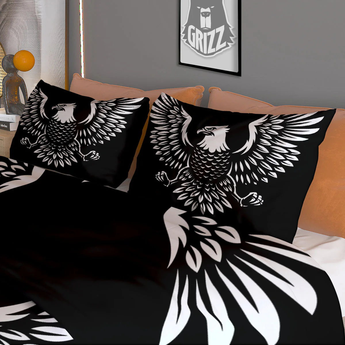 Eagle Monochrome Print Duvet Cover Bedding Set - Image 3