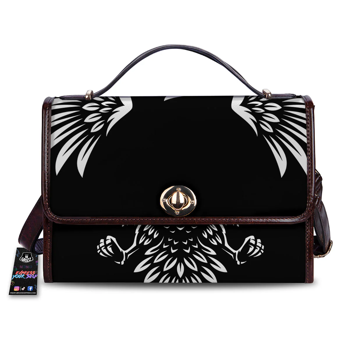 Eagle Monochrome Print Women's Satchel Bag