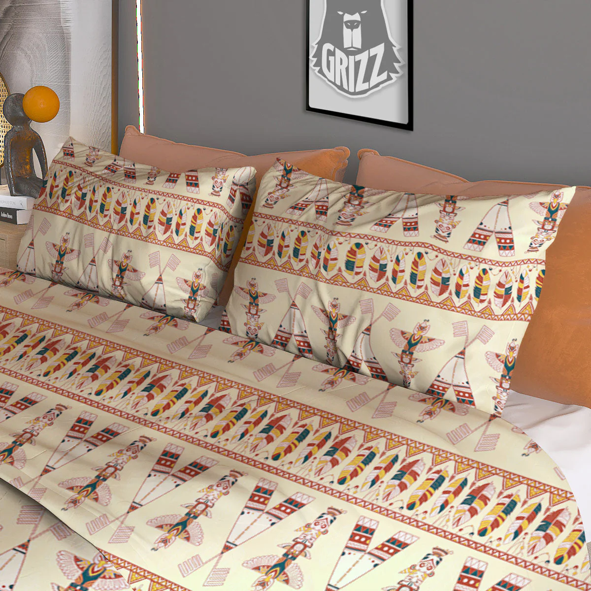 Eagle Totem Native American Print Duvet Cover Bedding Set - Image 3