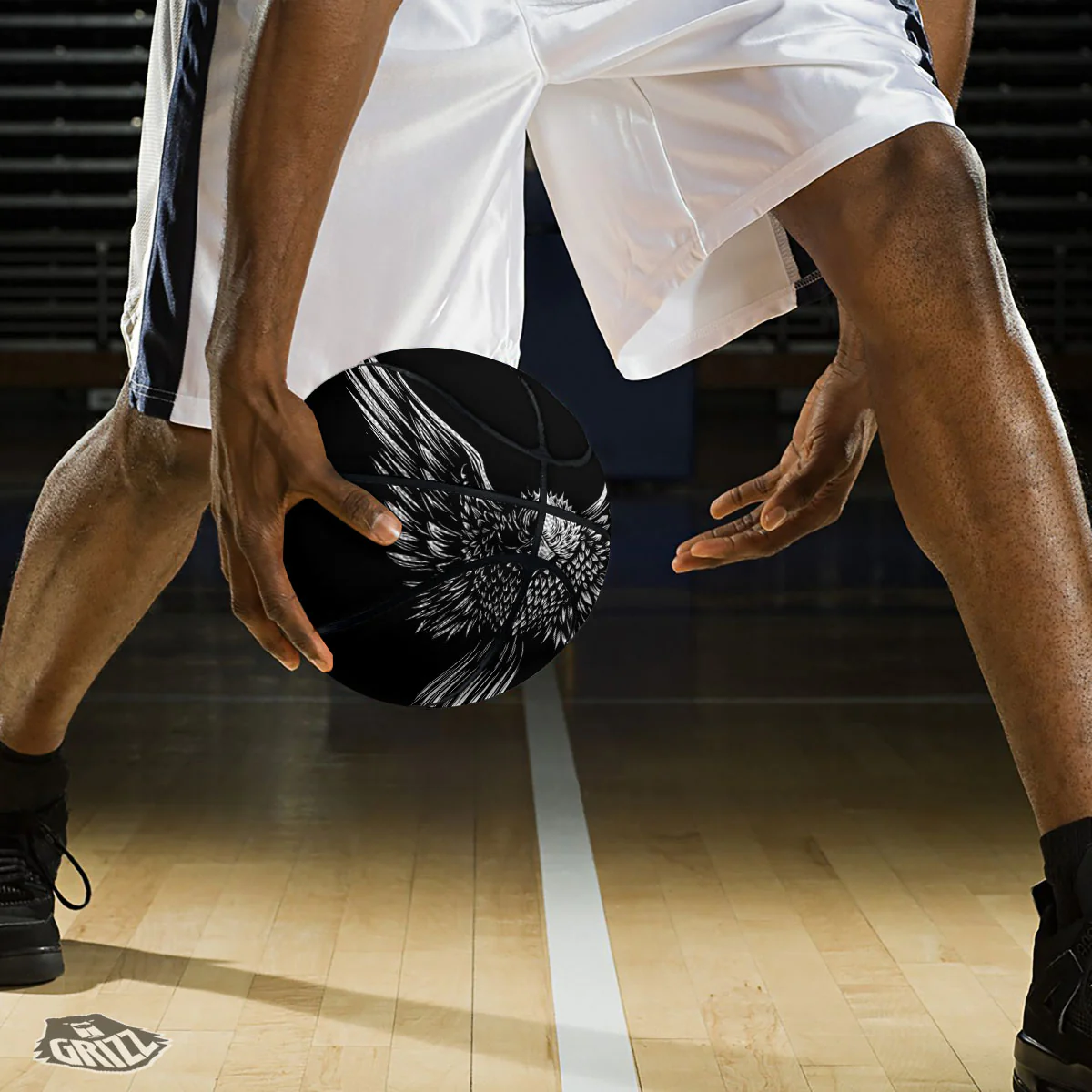 Eagle White And Black Print Basketball - Image 3