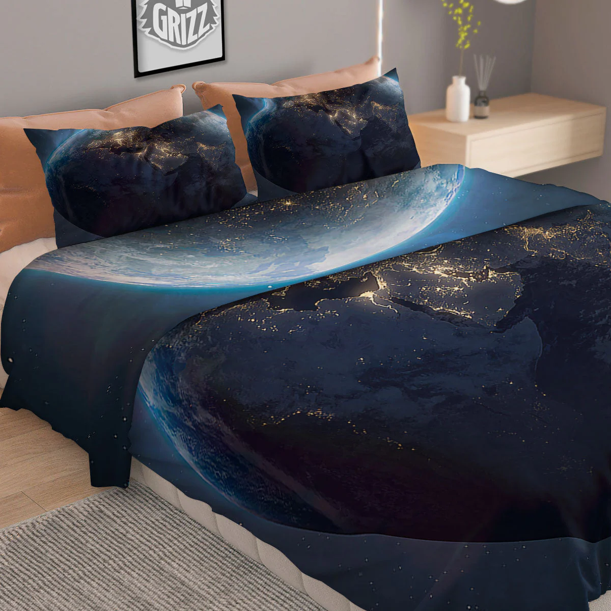 Earth And Space Print Duvet Cover Bedding Set - Image 2